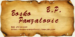 Boško Panzalović vizit kartica